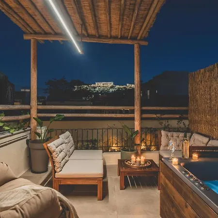 Lägenhet Luxury With Acropolis View Terrace And Jacuzzi - Living Stone Moonstone Aten