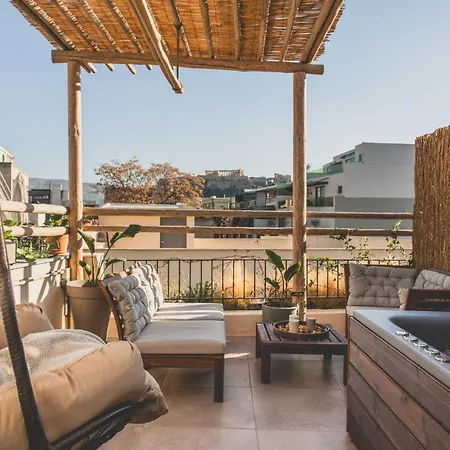 Lägenhet Luxury With Acropolis View Terrace And Jacuzzi - Living Stone Moonstone *